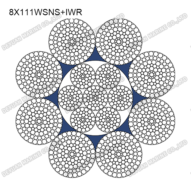 8×111WSNS Class Compacted Strand Wire Rope
