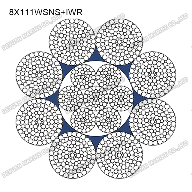 8×111WSNS Class Compacted Strand Wire Rope