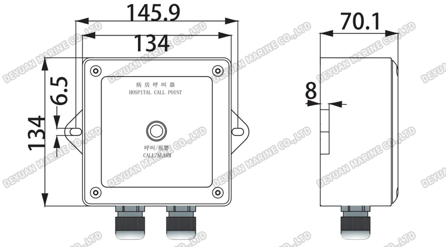 AN-1G Wall Type Hospital Call Point-DEYUAN MARINE2