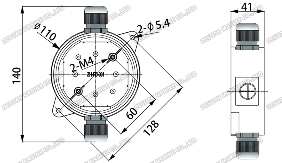 ZH-FD-001 Detector Waterproof Base-DEYUAN MARINE2