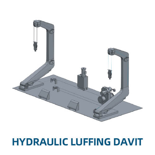 Hydraulic luffing Davit