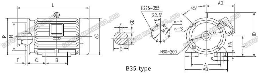 Y-H Series Three Phase Marine Motor-DEYUAN MARINE9