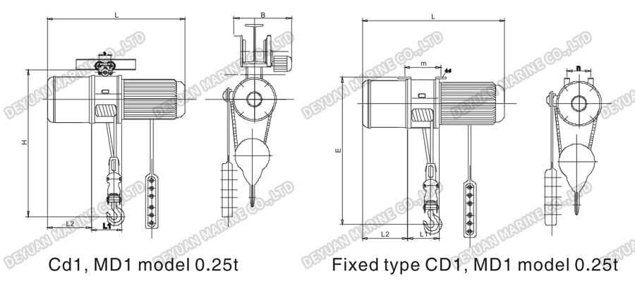 CD1&MD1 Electric Wire Rope Hoist-DEYUAN MARINE4