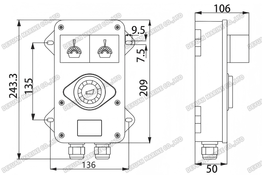 YLX120-F ,II Waterproof Light &Electronic Bell-DEYUAN MARINE2