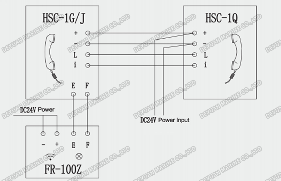 Single Way Batteryless Telephone System Connection Diagram2