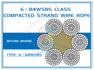 6×84WSNS Class Compacted Strand Wire Rope