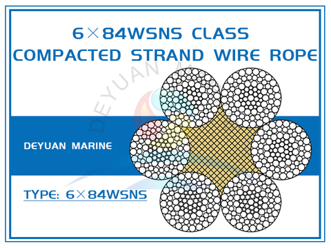 6×84WSNS Class Compacted Strand Wire Rope