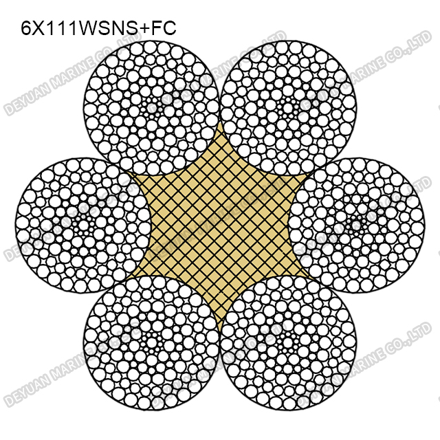 6×111WSNS Class Compacted Strand Wire Rope