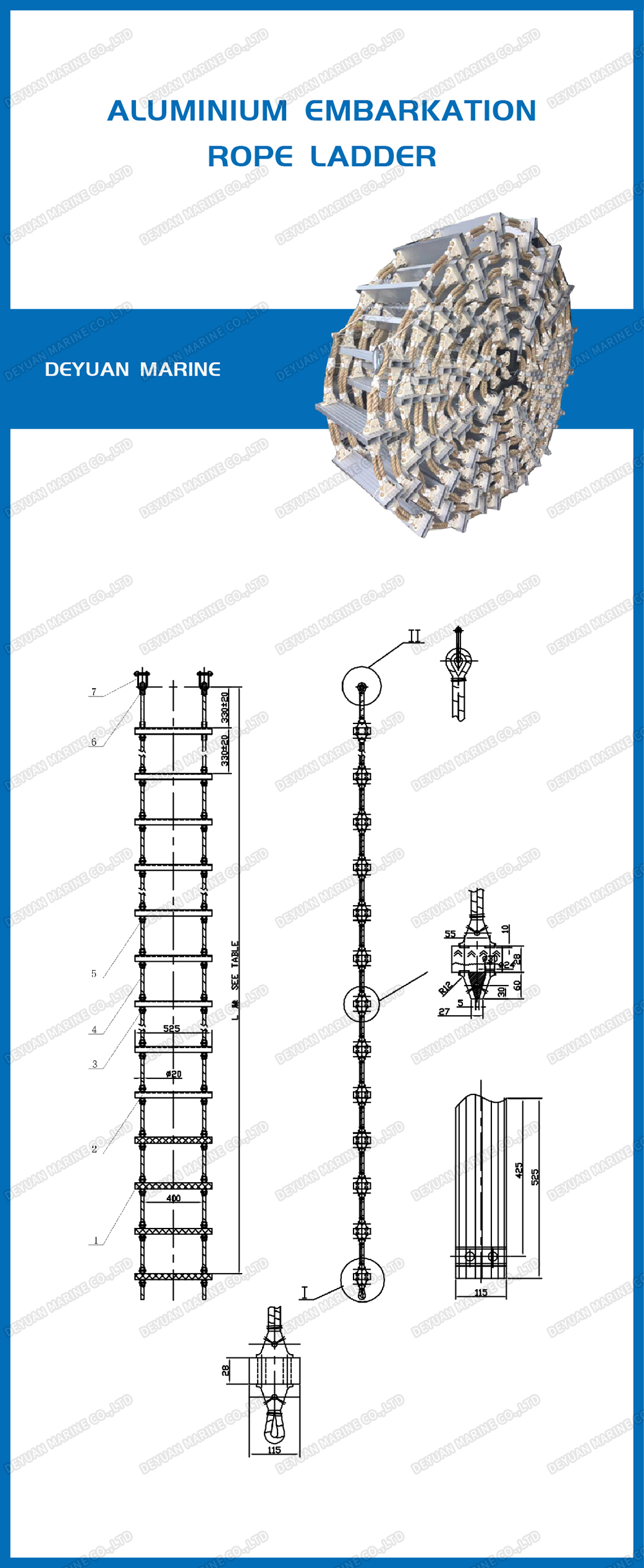 Aluminum Embarkation Ladder-DEYUAN MARINE