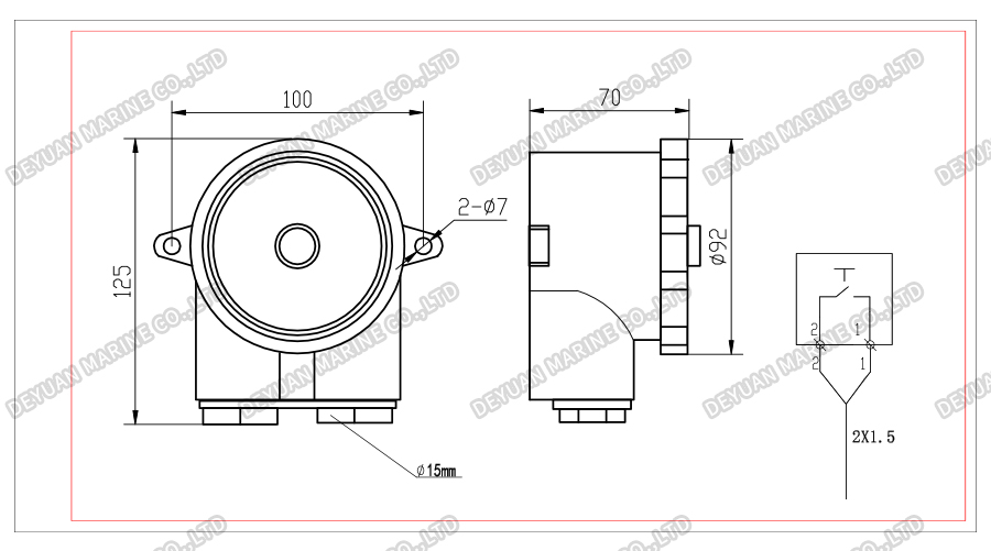HF2-2B Type Watertight Air Horn Button-DEYUAN MARINE2