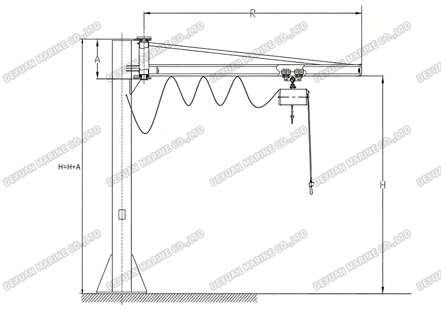 Pillar-Mounted Jib Crane -DEYUAN MARINE2
