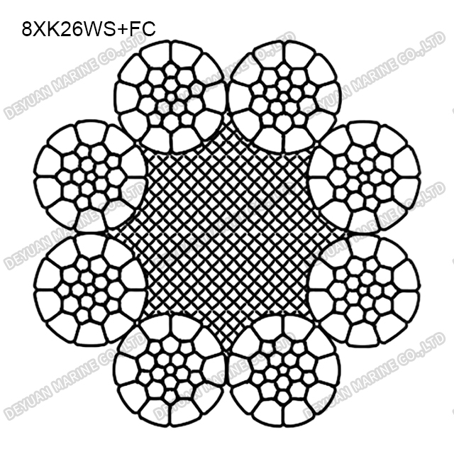 8×K26WS Class Compacted Strand Wire Rope
