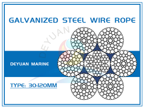 Galvanized Reliable Large Diameter Mooring Steel Wire Rope For Ship