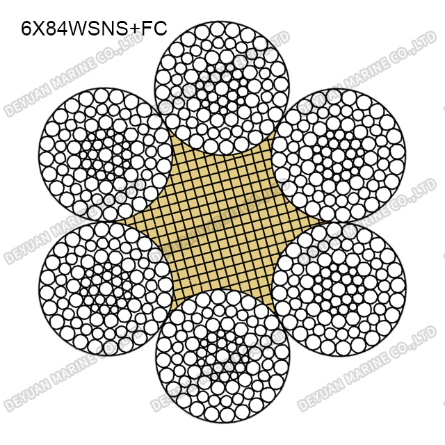 6×84WSNS Class Compacted Strand Wire Rope