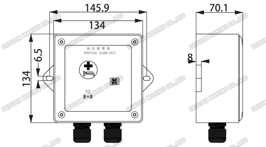 YBJ-2G Wall Type Hospital Alarm Unit-DEYUAN MARINE2