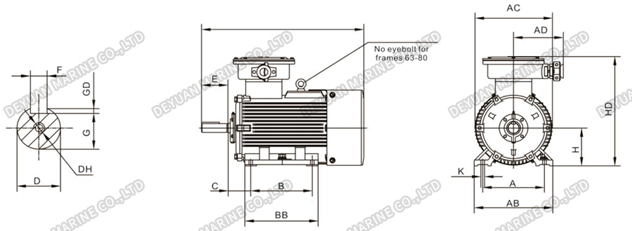 YB2-H Series Flameproof Three Phase Asynchronous Motor-DEYUAN MARINE5