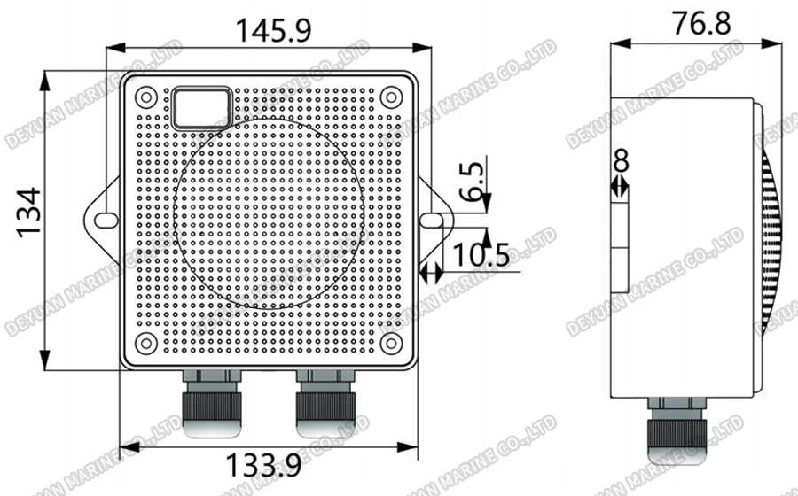 YDC-口FG Wall Type Waterproof Loudsperakers-DEYUAN MARINE2