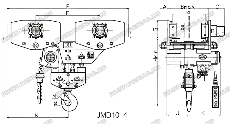JMD Air Hoists Low Headroom Series(320t)-DEYUAN MARINE2