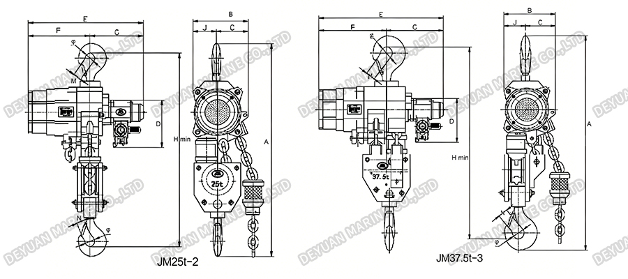 JM Air Hoists Fixed Series(2550t)-DEYUAN MARINE3