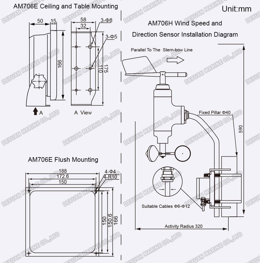 7 Inch TFT High Resolution Anemometer-DEYUAN MARINE 4
