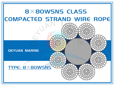 8×80WSNS Class Compacted Strand Wire Rope