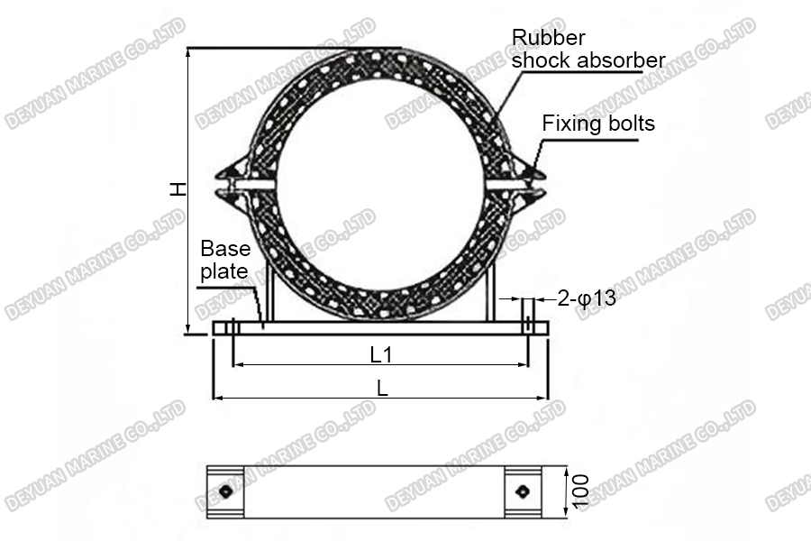 GDU3 Type Pipe Clip Rubber Shock Absorber-DEYUAN MARINE6