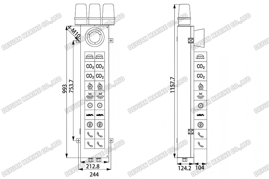 SFB-6 (10-Channel) Alarm Indicator Column-DEYUAN MARINE4