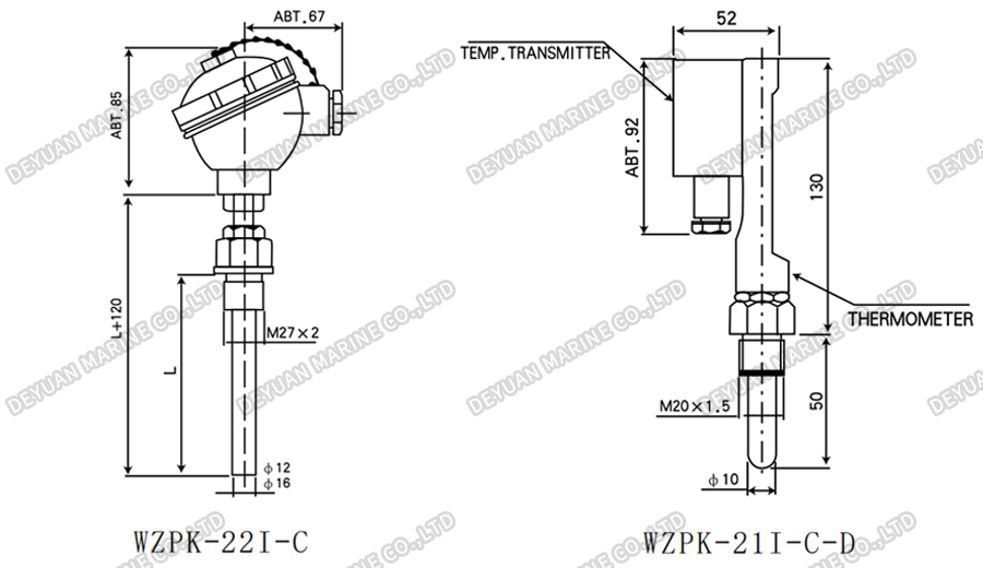 WZPK Type Temperature Transmitter-DEYUAN MARINE5