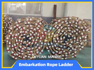  Marine Embarkation Rope Ladder with Wooden Steps 