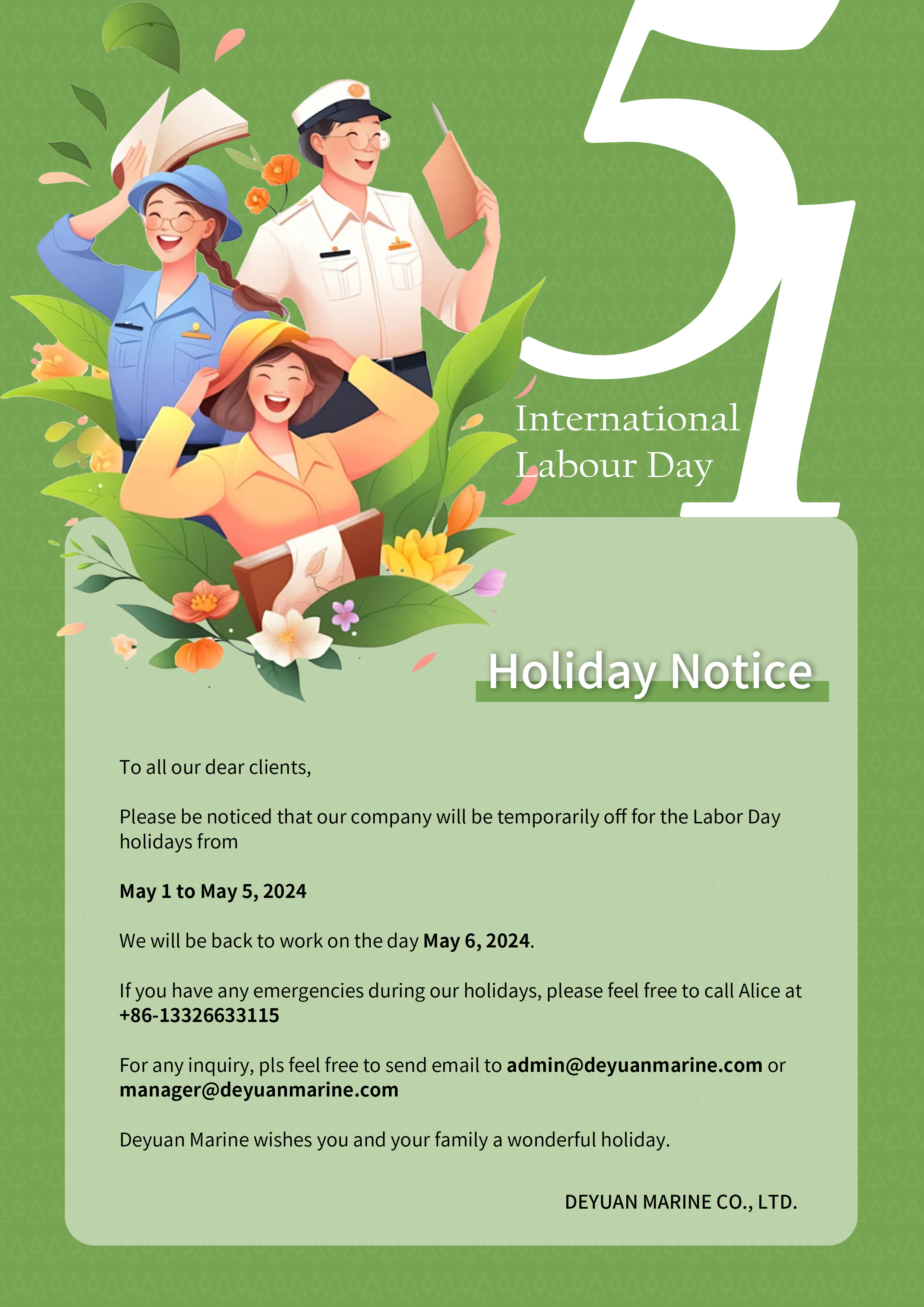 2024 Labor Day Holiday Notice