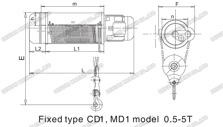 CD1&MD1 Electric Wire Rope Hoist-DEYUAN MARINE7