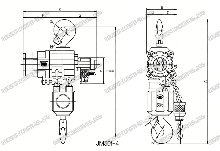 JM Air Hoists Fixed Series(2550t)-DEYUAN MARINE2