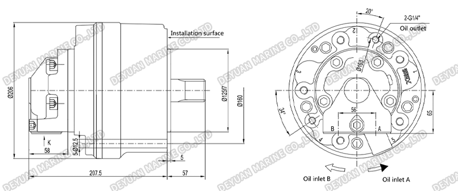 XHS Series Marine Hydraulic Motor-DEYUAN MARINE 6
