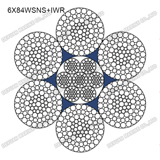 6×84WSNS Class Compacted Strand Wire Rope