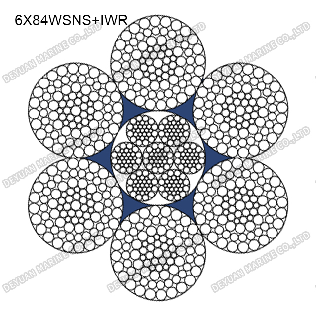 6×84WSNS Class Compacted Strand Wire Rope