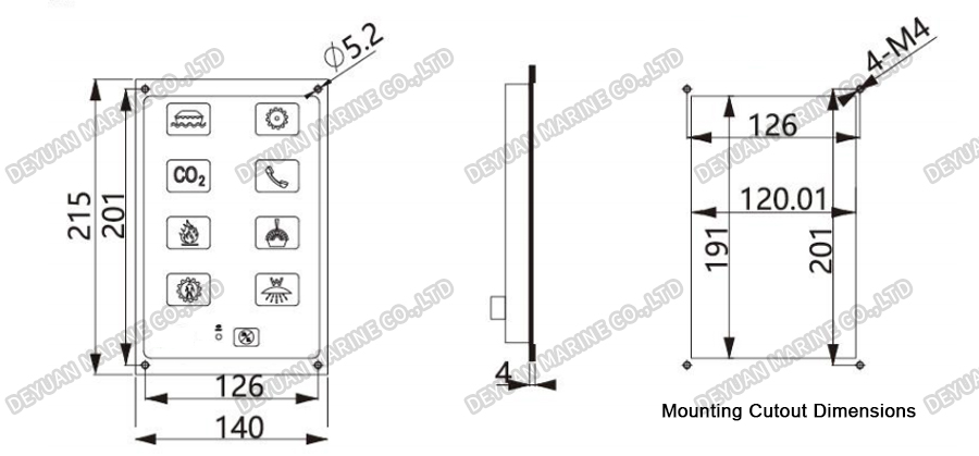 SFB-6Q (8-Channel) Alarm Indicator Column-DEYUAN MARINE2