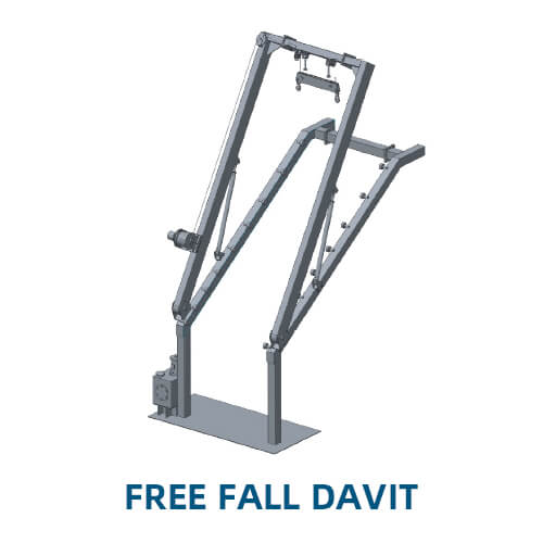 Free fall davit