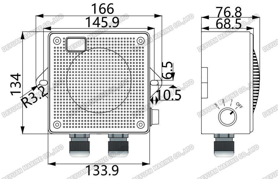 YDC-口AG Wall Type Low Pitch Loudspeakers-DEYUAN MARINE2