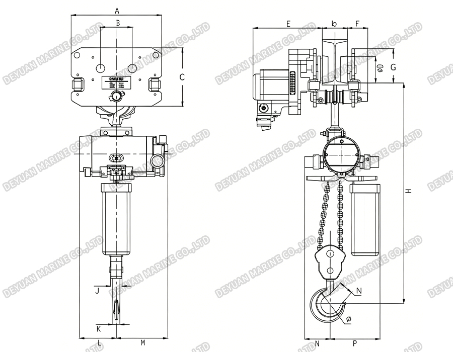 GTH Type Air Hoists-DEYUAN MARINE4