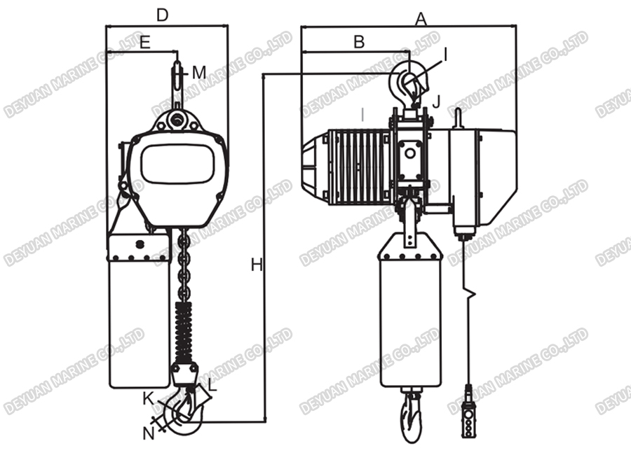 0.5T-35T Electric Chain Hoist-DEYUAN MARINE3.