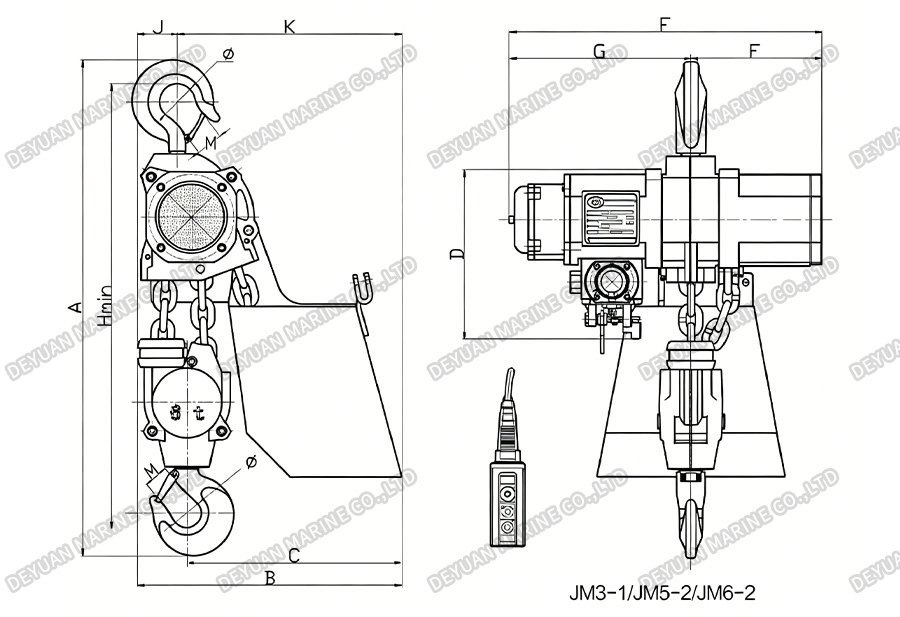 JM Air Hoists Fixed Series(312t)-DEYUAN MARINE3
