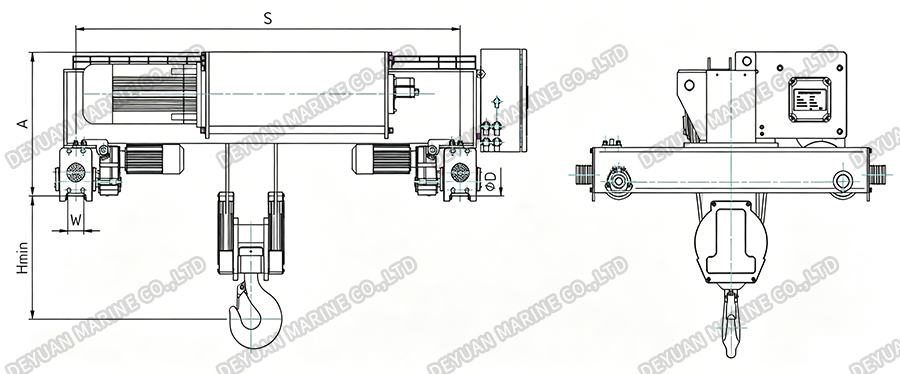 SHA7 Double Girder Electric Wire Rope Hoist -DEYUAN MARINE3