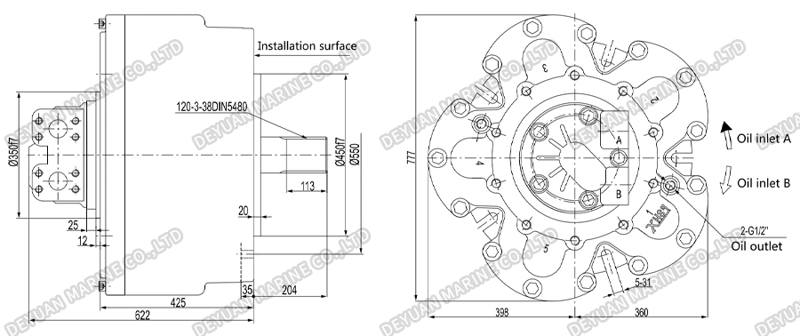 Marine Radial Piston Hydraulic Motor-DEYUAN MARINE 5