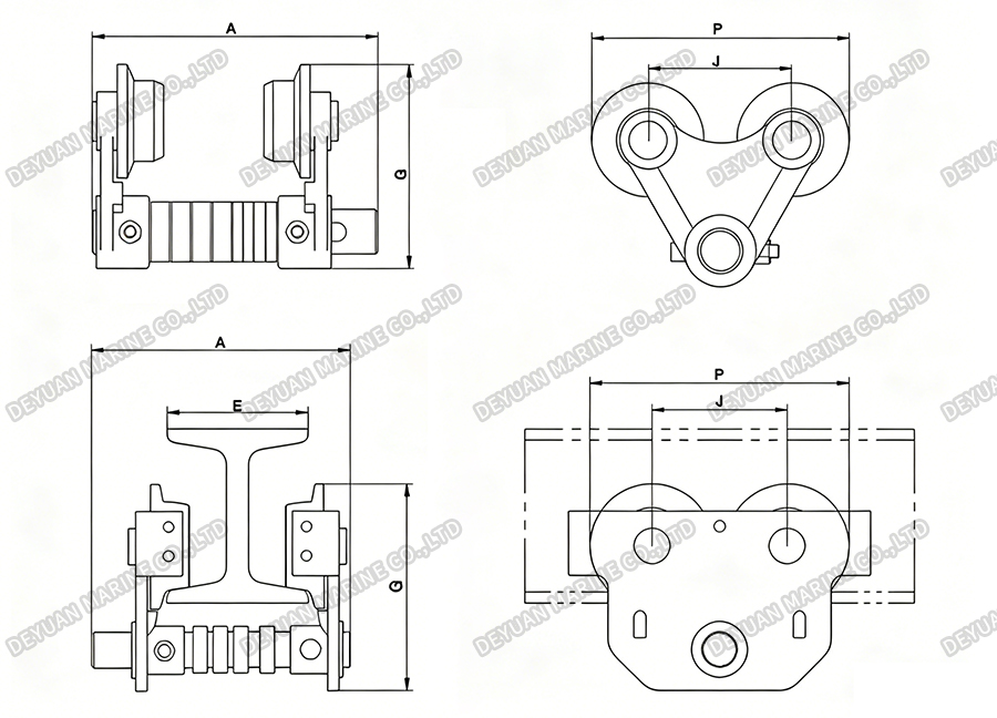 Manual Trolley For Electric Chain Hoist -DEYUAN MARINE5