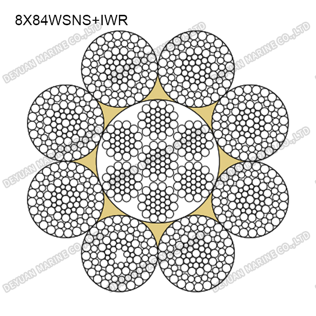 8×84 WSNS Class Compacted Strand Wire Rope