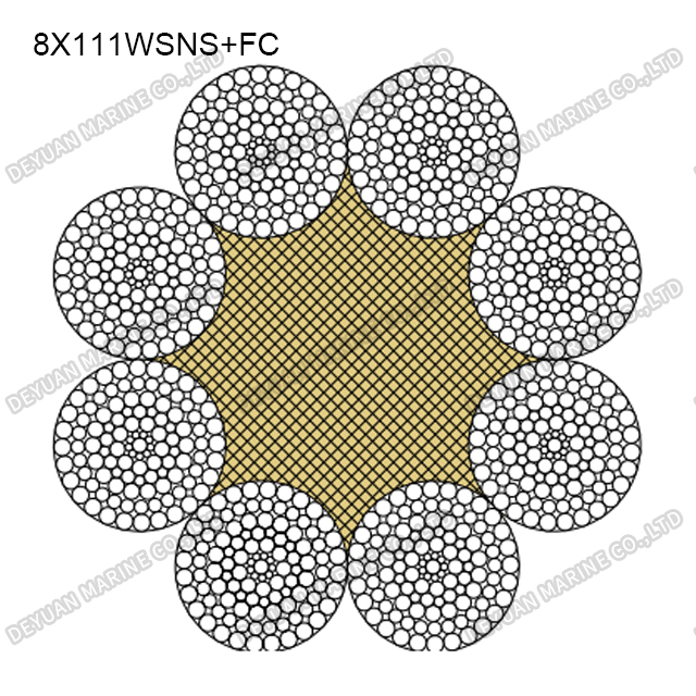 8×111WSNS Class Compacted Strand Wire Rope