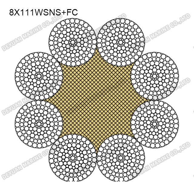 8×111WSNS Class Compacted Strand Wire Rope