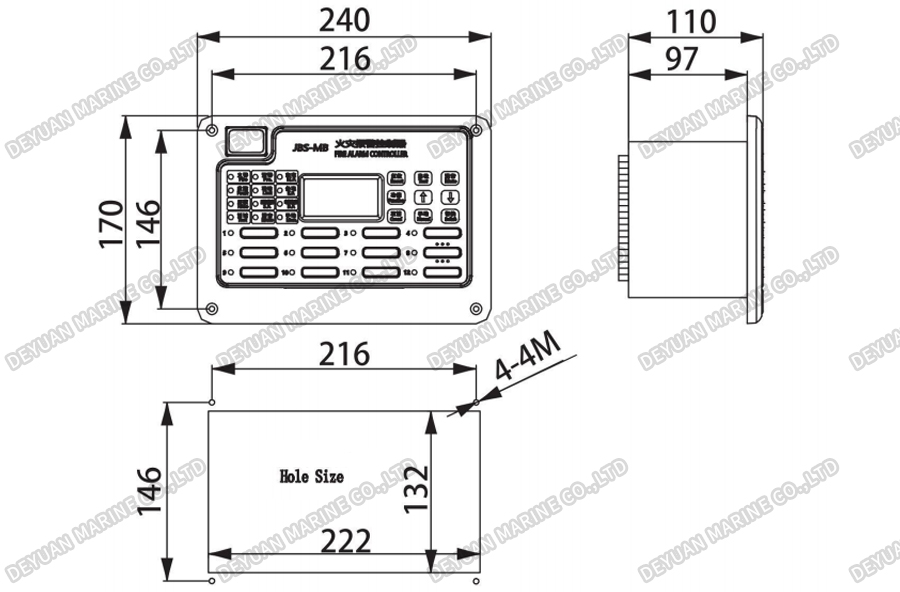 JBS-MB Zone Fire Alarm Controller-MB-DEYUAN MARINE2