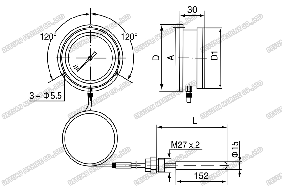 Pressure Type Thermometer-DEYUAN MARINE4