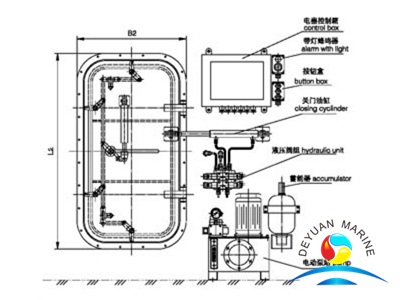 Marine Aluminium Elect-hydraulic Watertight Hinged Door For Ship